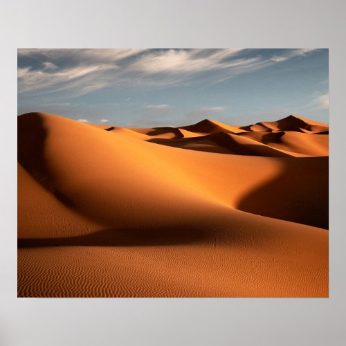 Deserts  Erg Chebbi Dunes Morocco Poster