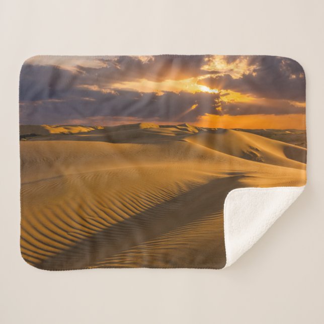 Deserts | Landscape of Sand Dunes Sherpa Blanket (Front (Horizontal))