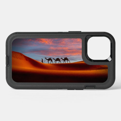 Deserts  Man  Camels in the Sand Dunes iPhone 13 Case