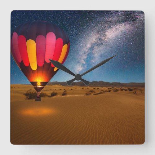 Deserts  Mesquite Dunes Death Valley Square Wall Clock