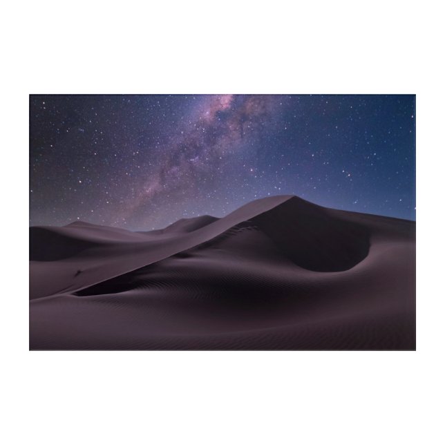 Deserts | Milky Way Starry Sky Sand Dune Dubai Acrylic Print (Front)