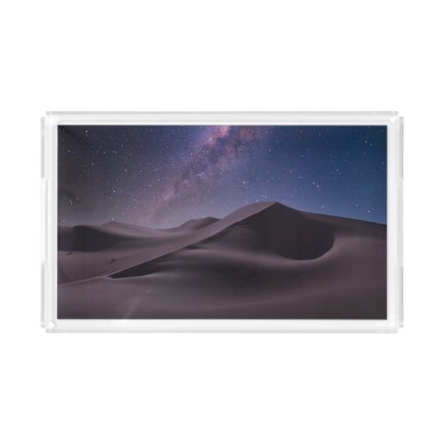 Deserts  Milky Way Starry Sky Sand Dune Dubai Acrylic Tray