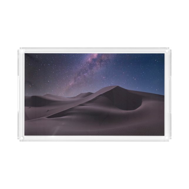 Deserts | Milky Way Starry Sky Sand Dune Dubai Acrylic Tray (Front)
