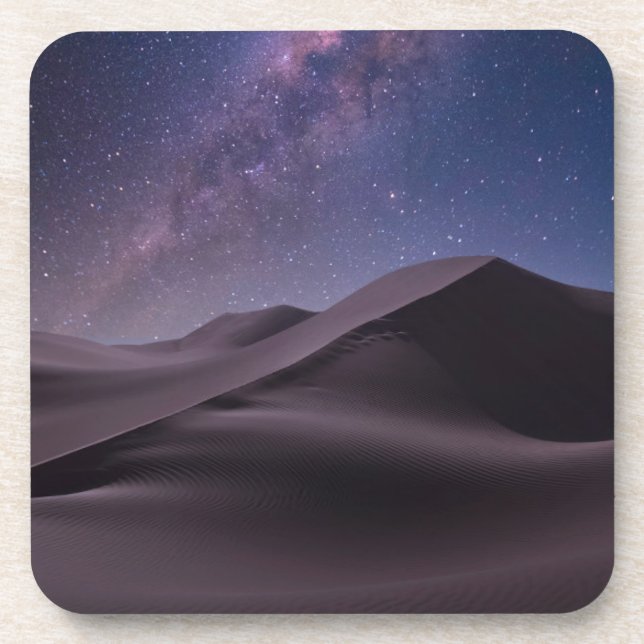 Deserts | Milky Way Starry Sky Sand Dune Dubai Beverage Coaster (Front)