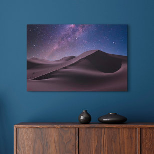 Deserts   Milky Way Starry Sky Sand Dune Dubai Canvas Print