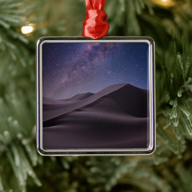 Deserts | Milky Way Starry Sky Sand Dune Dubai Metal Ornament (Tree)