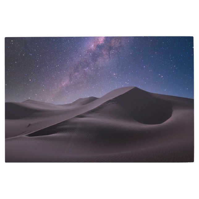 Deserts | Milky Way Starry Sky Sand Dune Dubai Metal Print (Front)