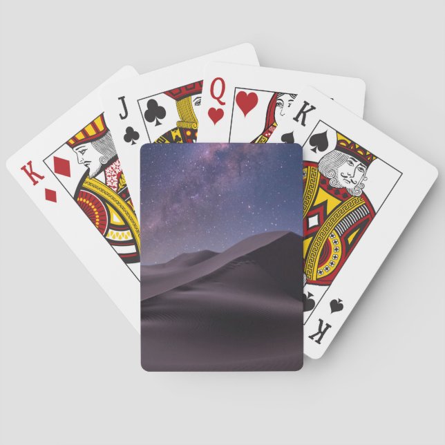 Deserts | Milky Way Starry Sky Sand Dune Dubai Poker Cards (Back)