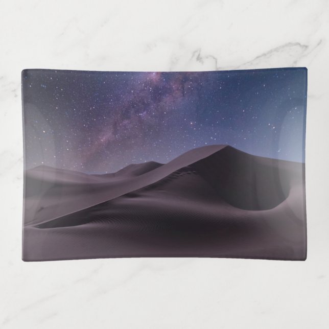 Deserts | Milky Way Starry Sky Sand Dune Dubai Trinket Tray (Front)