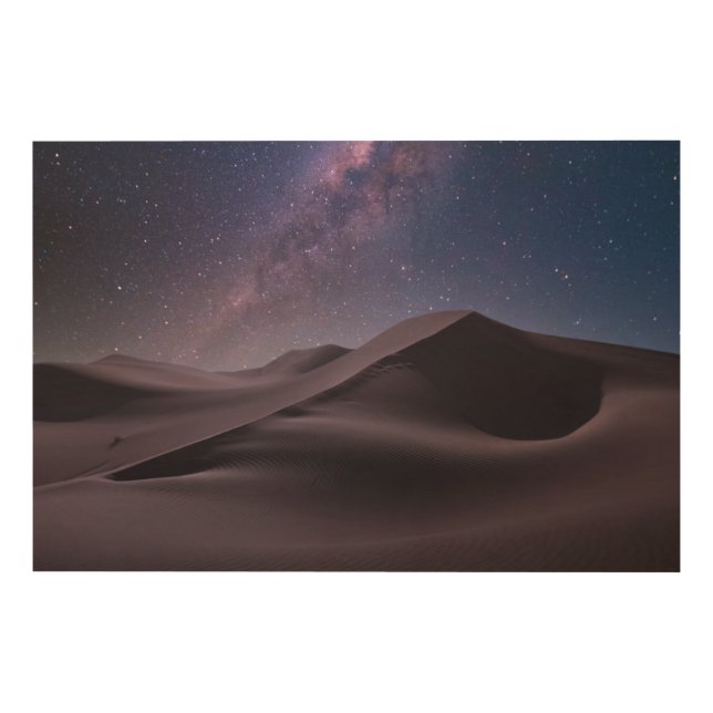 Deserts | Milky Way Starry Sky Sand Dune Dubai Wood Wall Art (Front)