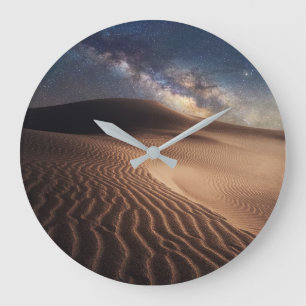 Deserts Ordos City Mongolia China Large Clock