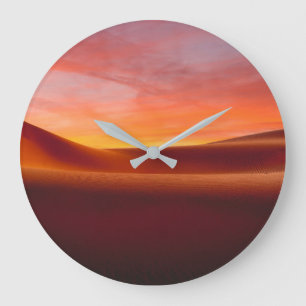 Deserts Rolling Desert Landscape Large Clock