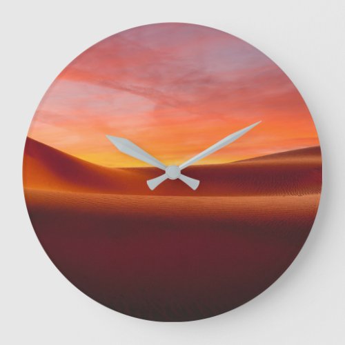 Deserts  Rolling Desert Landscape Large Clock