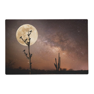 Deserts Saguaro Cactus With Birds in Desert Placemat