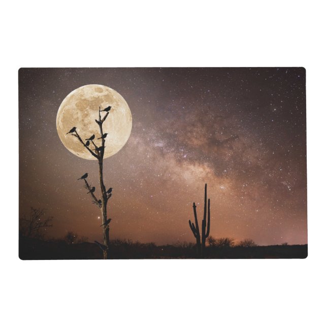 Deserts | Saguaro Cactus With Birds in Desert Placemat (Front)