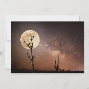 Deserts Saguaro Cactus With Birds in Desert Thank You Card
