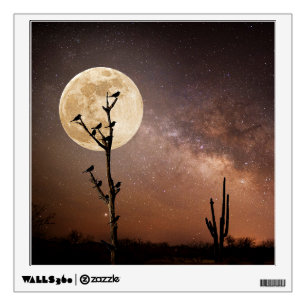 Deserts   Saguaro Cactus With Birds in Desert Wall Decal