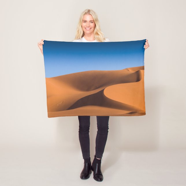 Deserts | Sand Dunes Near Illizi, South Algeria Fleece Blanket (In Situ)