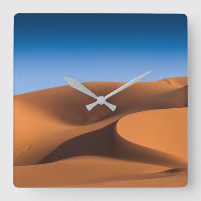 Deserts | Sand Dunes Near Illizi, South Algeria Square Wall Clock (Front)