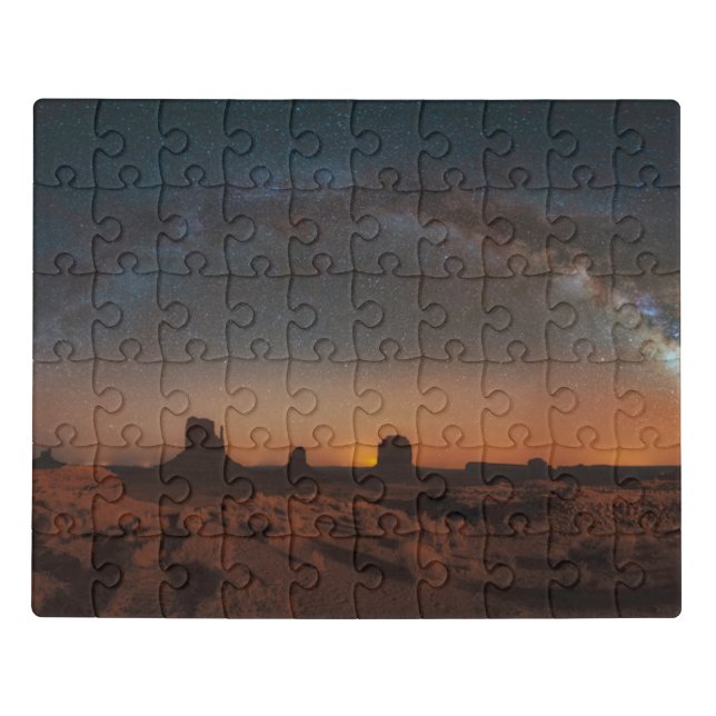 Deserts | Starry Sky Over A Desert Landscape Jigsaw Puzzle (Puzzle Horizontal)