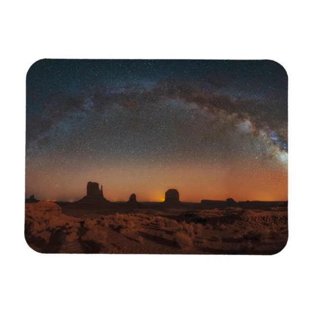 Deserts | Starry Sky Over A Desert Landscape Magnet (Horizontal)