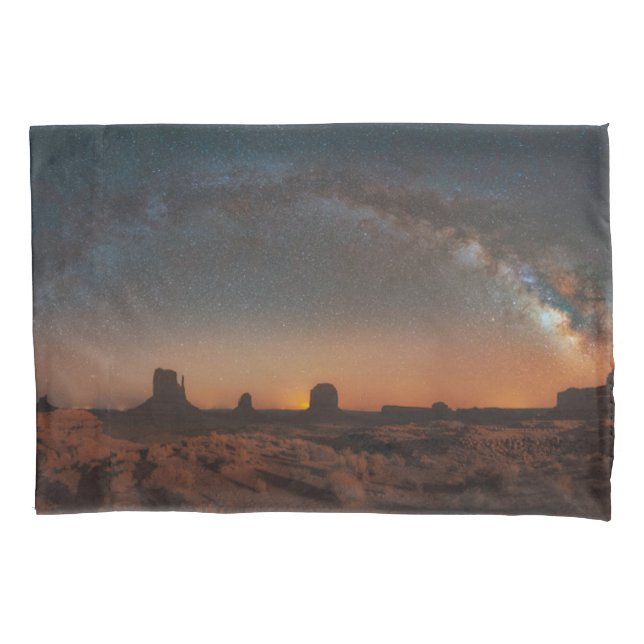 Deserts | Starry Sky Over A Desert Landscape Pillow Case (Front)