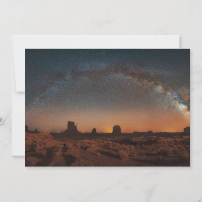 Deserts | Starry Sky Over A Desert Landscape Thank You Card (Front)