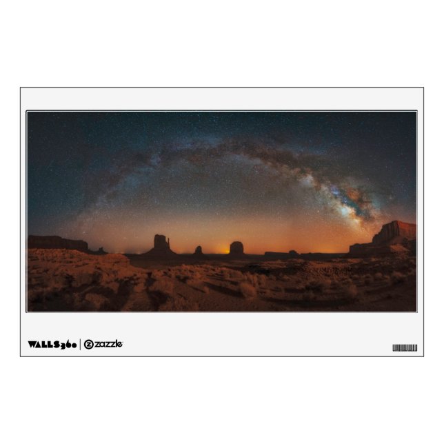Deserts | Starry Sky Over A Desert Landscape Wall Decal (Front)