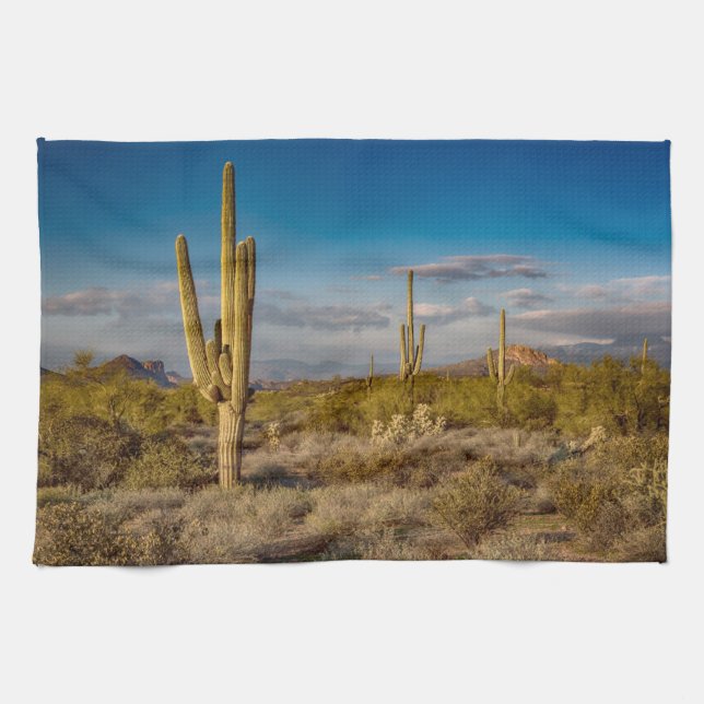 Deserts | Superstition Mountains, Arizona Kitchen Towel (Horizontal)