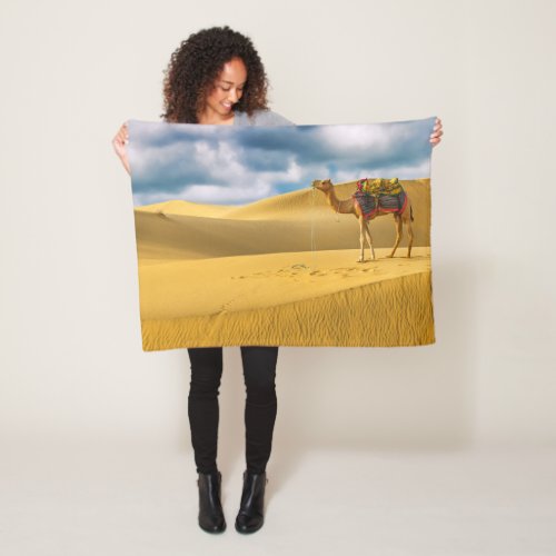 Deserts  Thar Desert Rajasthan India Camel Fleece Blanket