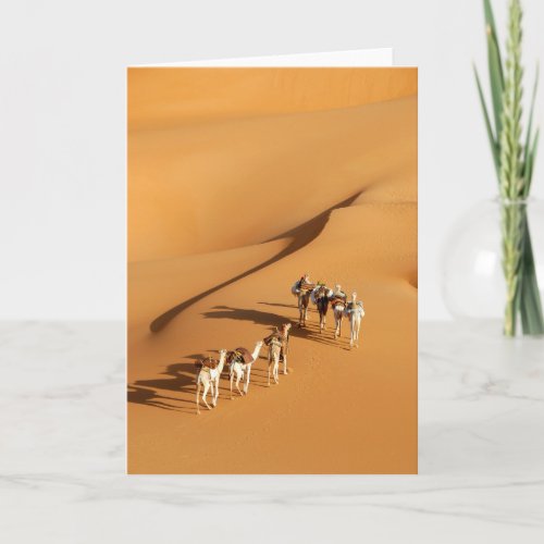 Deserts  Tuareg Walk with Camels Card