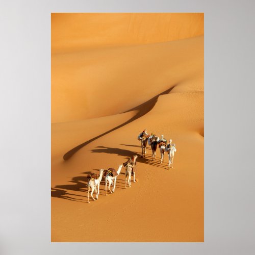 Deserts  Tuareg Walk with Camels Poster