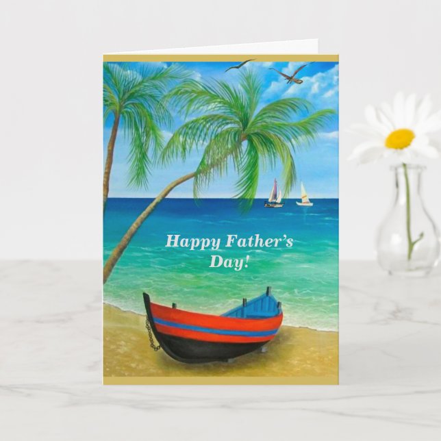  Deserve the Best Beach Palm Trees Father's Day Card (Small Plant)