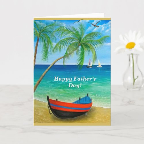  Deserve the Best Beach Palm Trees Fathers Day Card