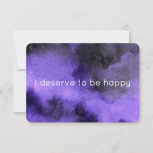 Deserve to be Happy Purple Affirmation Card