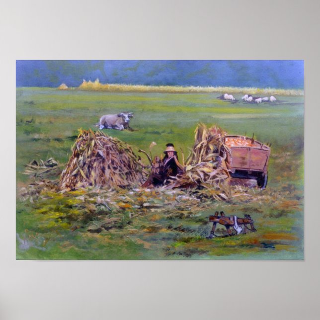 Desgrating maize/Shelling corn Poster (Front)