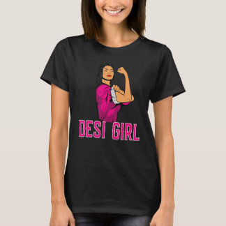 Desi Girl Bollywood Women Girl Black Hair T-Shirt