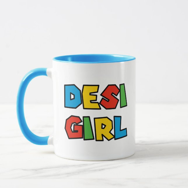 Desi Girl Mug, Adorable Modern Script Tea Coffee  Mug (Left)