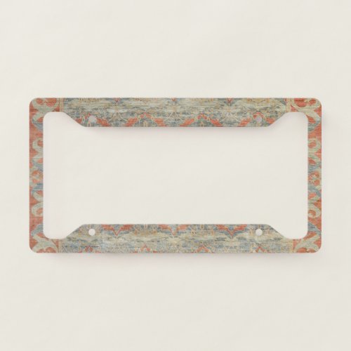 Desi Gned Carpet I Burnt Orange Rust  License Plate Frame