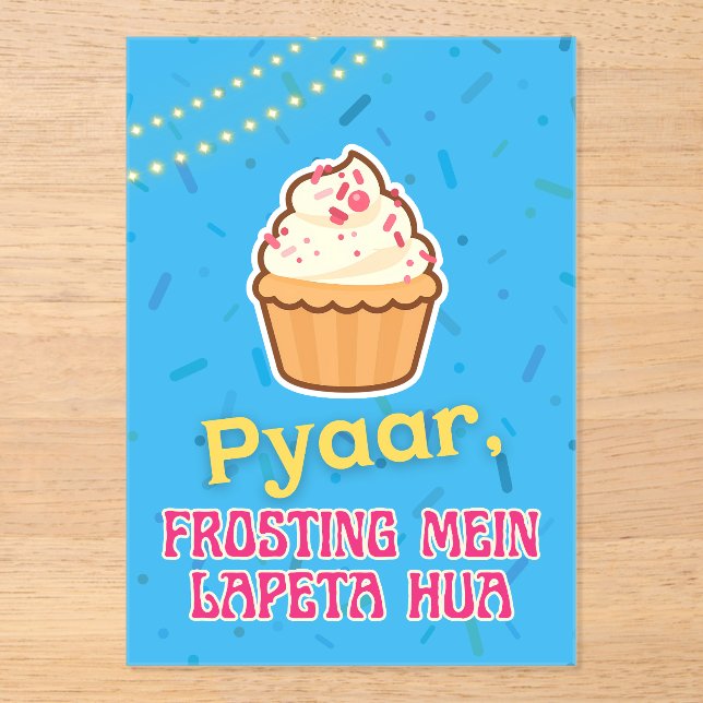 Desi Indian Pakistani Wedding Mehndi Food Sign Acrylic Invitations (Front)