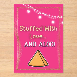 Desi Indian Pakistani Wedding Mehndi Food Sign Acrylic Invitations