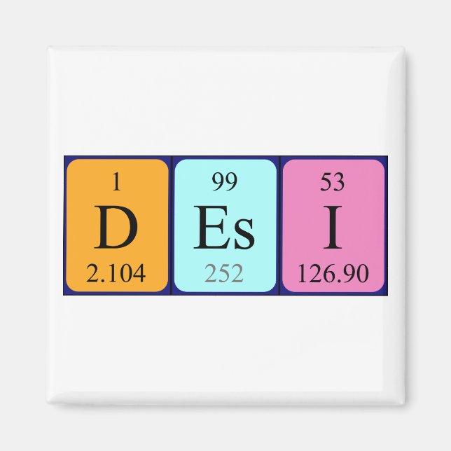 Desi periodic table name magnet (Front)