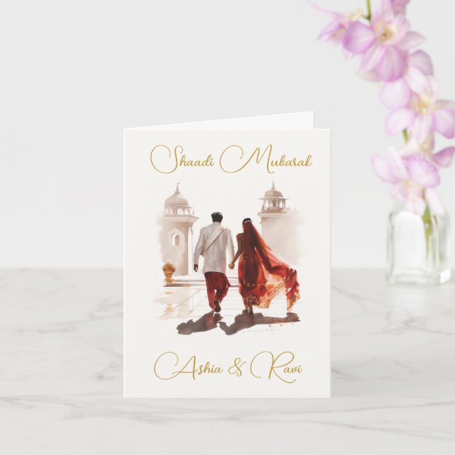 Desi Wedding Congratulation Card (Orchid)