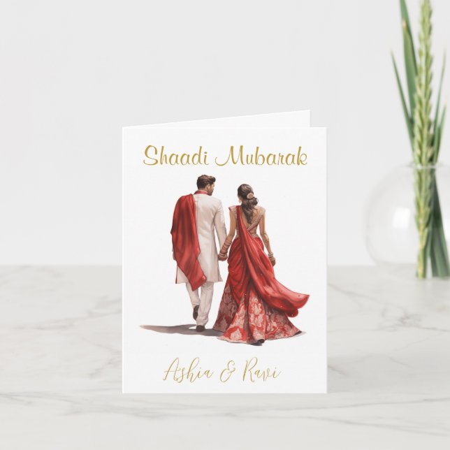 Desi Wedding Congratulation Card (Front)