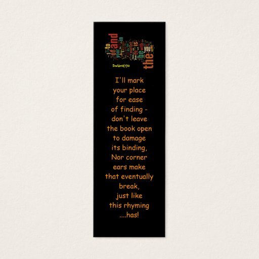 Customizable Desidera(R)ta Word Art bookmarks Business Cards