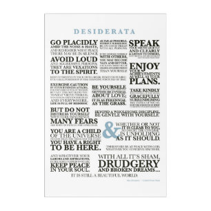 Desiderata 2 (a 1920's prose by Max Erhmann Acrylic Print