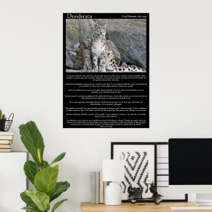 "Desiderata: A Snow Leopard's Wisdom Poster