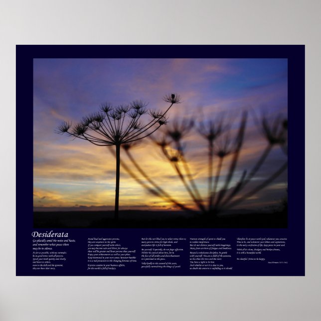 Desiderata - Autumn Sunset Echoes Poster (Front)