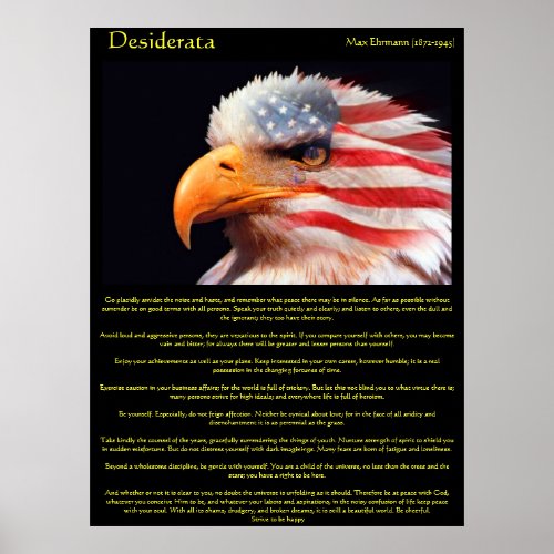 Desiderata  bald eagle 1Posters Poster