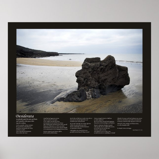 Desiderata - Beach Rock Poster (Front)